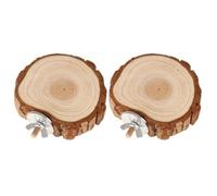 SOLUSTRE Juguetes de Madera para Pájaros 2 Piezas, Plataforma de Salto para Loros y Hámster, Tableros Naturales de 6-8 Cm, Accesorios Multiusos para Jaulas de Mascotas Pequeñas