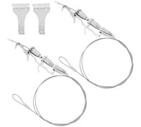 SOLUSTRE Kit de Alambre de Acero para Colgar Cuadros Ajustable Ganchos para Riel, Diseño Elegante y Minimalista, Fácil Instalación, 2 Piezas Color Plata para Posters y Obras de Arte
