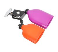SOLUSTRE Kit de Batería de Percusión Cencerro Doble de Tono Alto, Accesorio de Bloque Metálico para Batería, Campana de Vaca Portátil y Ligera para Músicos y Bateristas Profesionales