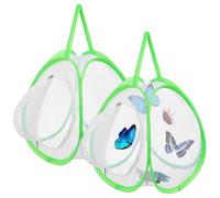 SOLUSTRE Kit de Hábitat para Mariposas 2 Jaulas Portátiles de Tela de Malla, Gran Capacidad y Ambiente Cómodo para Actividades al Aire Libre