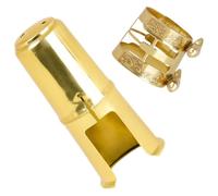 SOLUSTRE Ligadura Metálica para Saxofón Tenor Tapa Estampada, Kit de Accesorios para Saxofón Medio, Abrazadera Ajustable para Boquilla, Suministros para Instrumentos Musicales