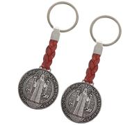 SOLUSTRE Llavero de Metal 2 Piezas Colgante Cruz Negro, Llavero para Colgar en Bolso, Charm Decorativo Compacto y Portátil para Uso Religioso y Diario