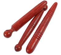 SOLUSTRE Masajeador Portátil de Madera de Palo de Masaje 3 Piezas de Palo Tradicional de Madera de Rosa para Aliviar Dolores y Proteger Dedos mientras Se Escucha Música o Varios estilos