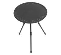 SOLUSTRE Mesa Plegable para Exterior Pequeña Redonda en Color Negro Obsidiana Mesa de Camping Portátil Altura Ajustable para Picnic Barbacoa y Actividades al Aire Libre 1 Pieza