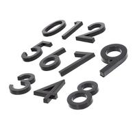 SOLUSTRE Números de Casa Adhesivos 3d, 10 Piezas de Resina Abs Duradera, Juego Completo del 0 al 9, Números para Puertas y Buzones, Señalización Resistente para Interior y Exterior, Fácil