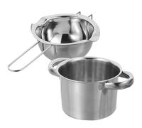 SOLUSTRE Olla Mano para Fundir Chocolate 400ml de Acero Inoxidable Fácil Limpieza para Baño María para Cocina Profesional