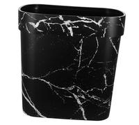 SOLUSTRE Papelera de Plástico con Diseño de Mármol sin Tapa para Baño y Cocina Bote de Basura Ovalado Estrecho Recipiente Práctico y Elegante para Dormitorio y Hotel