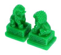 SOLUSTRE Par De 2 Esculturas De Chino, Estatuas Decorativas De, Minifiguras De, Feng Shui, Protección De La Riqueza, Adorno De para El Escritorio De La Oficina En Casa.