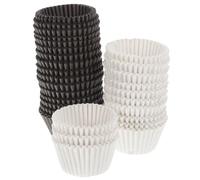 SOLUSTRE para Cupcakes Grandes de Papel para Hornear Cumpleaños Ideales para Fiestas 1000 Capacillos 500 Blancos 500 Color Café, Envoltorios para Muffins y Postres y Repostería Casera