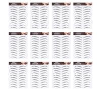 SOLUSTRE Pegatinas Impermeables para Cejas Efecto Pelo 6d, 12 Piezas Negras, Cosméticos para Cejas Postizas, Tatuajes Temporales para Maquillaje, Accesorio para Maquillaje Femenino