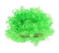 SOLUSTRE Peluca Rizada Verde para Disfraz de Payaso Fibra de Alta Temperatura y Cuerda Elástica, Cómoda para Halloween y Celebraciones Divertidas