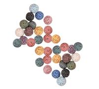 SOLUSTRE Piedras de Lava Volcánica Redondas 10 Mm sin Orificios 33 Unidades Difusor de Aceites Esenciales para Coche, Hogar y Viaje, Cuenta Difusora Aroma Natural y Decoración Automotor