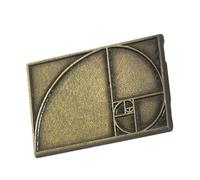 SOLUSTRE Pin de Solapa Metálico Proporción Áurea, Broche Gráfico Digital Rectangular Vintage, Insignia Matemática para Regalos de Profesores y Amantes del Arte, Accesorio Único