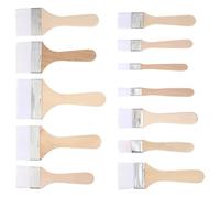 SOLUSTRE Pincel Plano de Nylon 6.88X3.14In para Pintura Acrílica Óleo Kit de 12 Piezas Mango Ergonómico para Pintura en Tableros