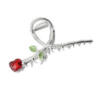 SOLUSTRE Pinza Cabello Diseño de Rosa Vintage, Garra de Mandíbula de Metal Antideslizante y Cómoda para Uso Diario y Bodas