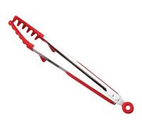SOLUSTRE Pinzas de Silicona para Espaguetis de 23 Cm, Multifunción para Pasta, Ensaladas y Barbacoa, Pinzas Ergonómicas para Alimentos, Color Rojo, Utensilios de Cocina para Uso Diario