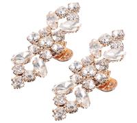 SOLUSTRE Pinzas para Zapatos Planos Gemas de Imitación Dorados, 2 Unidades, Clips Decorativos para Boda, Fiesta y Banquetes, Accesorios Elegantes para Tacones y Sandalias