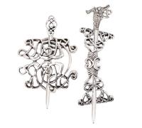 SOLUSTRE Pinzas Pelo de Mujer Pack de 2 Piezas de Metal Plata Vintage Diseño Único y Elegante Buenas para Sujetar el Cabello para Damas y Niñas