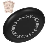 SOLUSTRE Plato de Acero Inoxidable para Altar Bandeja para Ceremonia y Tarot Soporte Decorativo para Velas Tealight Resistente y Multipropósito con Diseño Redondeado Elegante