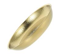 SOLUSTRE Plato de Cena de Acero Inoxidable Martillado 24 Cm Dorado, Bandeja Multifunción para Pasta y Frutas, Resistente y Fácil de Limpiar para Cocina y Buffet