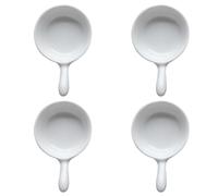 SOLUSTRE Platos para Salsa de Cerámica Asa, Juego de 4 Mini Cuencos Blancos para Aperitivos, Resistentes al Agua, Ideales para Servir Salsas Frías y Calientes en Restaurante y Hogar