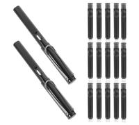 SOLUSTRE Pluma Estilográfica Portátil Negra con Diseño Antideslizante y Punta Ef 0.38mm, Fácil de Llevar para Exámenes y Uso en Casa, Set de 1