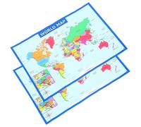 SOLUSTRE Póster Educativo Mapa del Mundo para Pared, 2 Piezas 50×35 Cm, Carteles Coloridos para Aula y Habitación Infantil, Mapas del Mundo Grandes para Aprendizaje Escolar