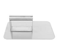 SOLUSTRE Prensa de Hamburguesas Rectangular de Acero Inoxidable para Cocina | Antiadherente y Fácil de Limpiar, Resistente al Óxido, Color Plata, Dos Remaches Mango