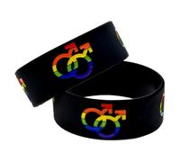 SOLUSTRE Pulsera de Silicona de Moda Símbolo de Género, Brazalete Flexible y Duradero para Hombres y Mujeres en Fiestas y Uso Diario, Pack de 2 Unidades