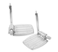 SOLUSTRE Reposapiés Plegables de Metal para Silla de Ruedas, Ligeros, Almohadilla para Piernas, Repuesto para Usuarios de Movilidad Reducida