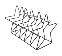 SOLUSTRE Revistero de Hierro en Forma de Estrella para Vinilos y Cartas, Organizador Simple y Resistente Adecuado para Oficina o Escuela, Mueble para Libros Negro