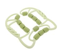 SOLUSTRE Rodillo Masajeador Muscular para Pantorrillas 12 Ruedas, Herramienta Compacta de Masaje para Piernas y Yoga, Diseño Ergonómico en Color Verde Manzana, 1 Unidad