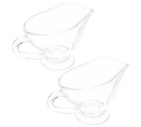 SOLUSTRE Salsera de Cristal Asa 215Ml Jarra para Salsa y Leche Apta para Lavavajillas Adecuado para Barbacoas y Reuniones Familiares