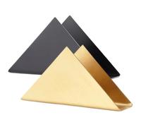 SOLUSTRE Servilletero de Acero Inoxidable Triangular, Soporte Metálico Dorado y Negro para Servilletas, 2 Unidades, Organizador de Servilletas Independiente para Cocina, Restaurante