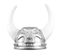 SOLUSTRE Sombreros De Fiesta Con Casco Vikingo Y Cuernos: Divertido Gorro De Disfraz De Guerrero Con Calaveras De Plástico Para Niños, Ideal Para Cosplay De Adultos, Accesorios Medievales,