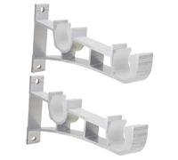 SOLUSTRE Soporte De Barra De Cortina Doble De Aleación De Aluminio 28-30 Mm Blanco, Soporte Metálico Robusto Placa De Montaje, para Cortinas Pesadas, Instalación Sencilla Pared, Paquete De 2 Unidades