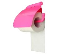 SOLUSTRE Soporte de Papel Higiénico Montaje en Pared sin Dañar Diseño Plástico Tapa Ventosa para Baño Adecuado para Rollo de Papel