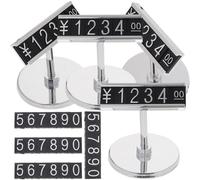 SOLUSTRE Soporte para Etiquetas de Precio Profesional de Supermercado, 4 Piezas, Soporte Multifunción Plateado para Exhibición de Carteles de Precios en Frutas y Alimentos