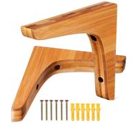 SOLUSTRE Soportes Triangulares de Madera de Bambú de 15 Cm para Estantes Flotantes, Soporte de Estante para Pared, Paquete de 2, Alta Resistencia y Ahorro de Espacio para Organización