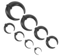 SOLUSTRE Tapones Dilatadores para Oreja 8 Piezas U Tipo Cuerno de Acrílico Negro 1.6mm-10mm Kit de Joyería para Perforaciones Corporales Aurícula Creativa y Elegante