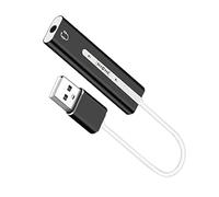 SOLUSTRE Tarjeta De Sonido USB Micrófono y Auriculares Tarjeta De Sonido Ordenador para Gaming Casa