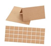 SOLUSTRE Tarjetas de Lugar Plegables para Mesa 100 Unidades, Cartulina Marrón Kraft, Tarjetas de Asiento para Bodas, Cumpleaños y Eventos, Autosoportantes para Banquetes y Cenas