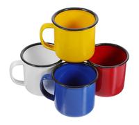 SOLUSTRE Tazas Esmaltadas Vintage 4 Piezas Tamaño Estándar, Colores, Taza para Beber Té, Adecuado para Camping, Hogar y Oficina