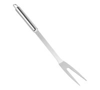 SOLUSTRE Tenedor de Acero Inoxidable para Barbacoa Dos Púas con Gancho para Colgar Mango para Asar Aves Carnes y Patatas Utensilio de Parrilla Multifuncional