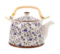 SOLUSTRE Tetera de Esmalte Capacidad de 1000ml, Resistente al Calor y Diseño Elegante Flores, Adecuado para Preparar y Servir Bebidas en Estilo Vintage
