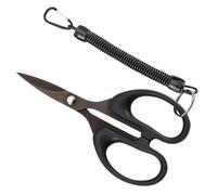 SOLUSTRE Tijeras de Pesca de Acero Inoxidable Recubrimiento de Titanio para Corte de Hilo Trenzado, Compactas y Portátiles, Ideales para Aparejos de Pesca en Mar