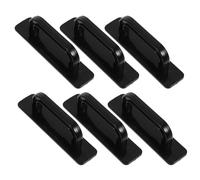 SOLUSTRE Tiradores Adhesivos para Armarios 6 Piezas, Manijas Autoadhesivas Negras de Plástico sin Perforación, Tamaño Pequeño, Ideales para Puertas Corredizas, Gabinetes y Cajones,