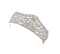 SOLUSTRE Tocado Barroco Vintage de Gemas de Imitación para Novia y Dama, Accesorios de Boda en Aleación Plateada con Diseño Elegante para Celebración
