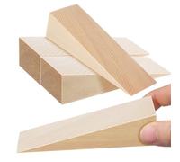 SOLUSTRE Topes de Puerta de Cuña Triangular de Madera 12x4x3 Cm, Juego de 4 Unidades para Protección Anticolisión, Instalación sin Perforación, Ideales para Puertas y Muebles en Interiores
