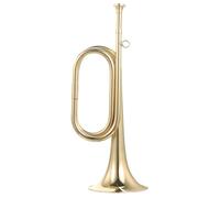 SOLUSTRE Trompeta Orquesta Militar de Cobre Dorada para Principiantes, Corneta Sencilla de Latón para Banda Escolar, Instrumento de Viento Fácil de Transportar y Usar